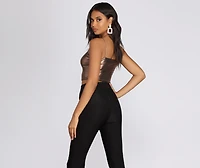 Mega Babe Metallic Crop Top