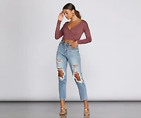 Streamlined Surplice Wrap Top