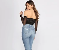 Ruched And Ready Lace Up Bodysuit