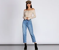 Buttoned Basics Crop Top