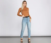 Basic Cozy Turtleneck Top