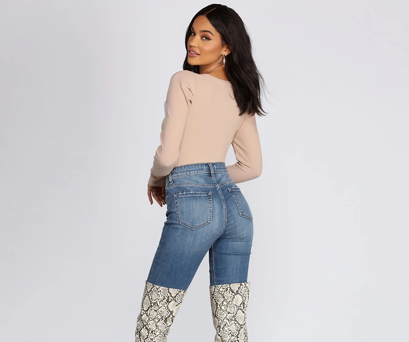 Pleated Puff Sleeve Bodysuit