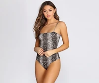 Wild Child Snake Print Bodysuit
