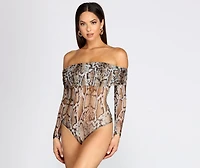 Forever Fierce Mesh Off Shoulder Bodysuit