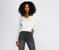 Brushed Knit V-Neck Top