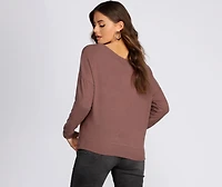Brushed Knit Boat Neck Pullover