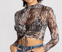 Major Vixen Snake Print Crop Top
