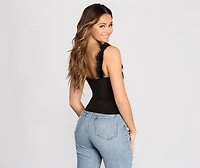 Marabou Faux Fur Strap Crop Top