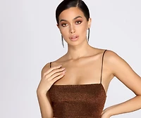 Glitter Queen Knit Crop Top