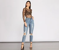 Purrfectly On Point Mesh Crop Top