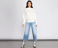 Cowl Neck Dolman Sleeve Top