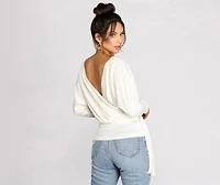 Wrapped Knit Surplice Top