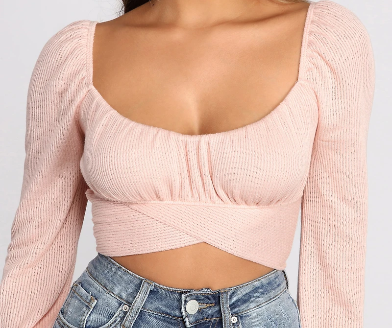 Tied Up Cropped Knit Top