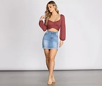 Tied Up Cropped Knit Top