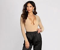 Plunge V Neck Bodysuit