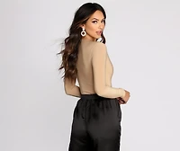 Plunge V Neck Bodysuit