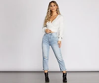 Cute And Casual Striped Ribbed Crop Top