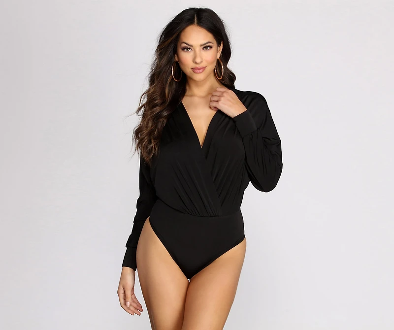 My Oh Plunging Surplice Bodysuit