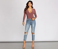 Basic V Neck Bodysuit