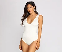 Basic Scoop Neck Knit Bodysuit