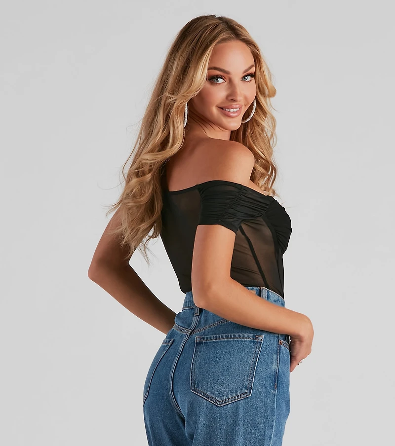 So Chic Mesh Bustier Bodysuit