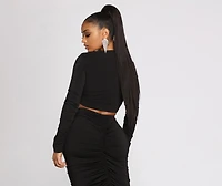 Excuse Me Miss Ruched Crop Top