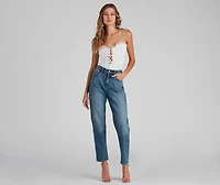Ruched Ruffle Lace-Up Bodysuit