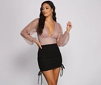 Glow Getter Bubble Sleeve Bodysuit