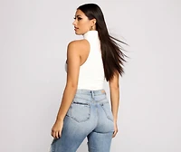Captivate Me Basic Crepe Sleeveless Bodysuit