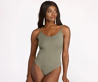 Basic Sleeveless Strappy Back Ribbed Knit Bodysuit