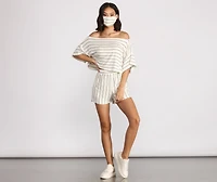 Sweet Stripes Dolman Sleeve Crop Top
