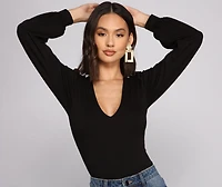 Bishop Sleeve V Neck Bodysuit