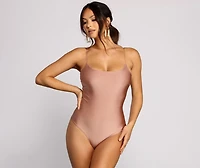 Sleek Satin Clear Strap Bodysuit