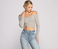 Keepin' Knit Cute And Casual Crop Top