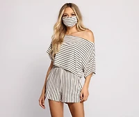 Sweet Stripes Dolman Sleeve Crop Top