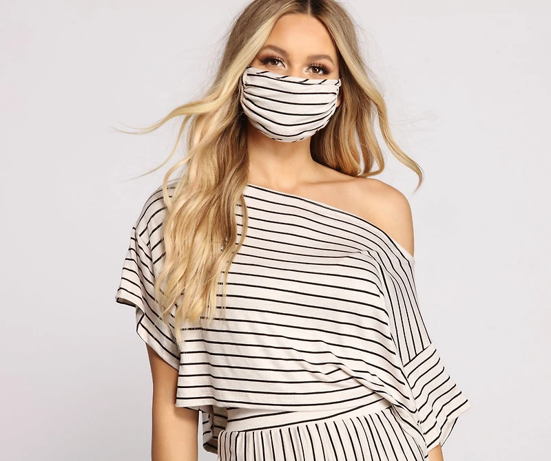 Sweet Stripes Dolman Sleeve Crop Top