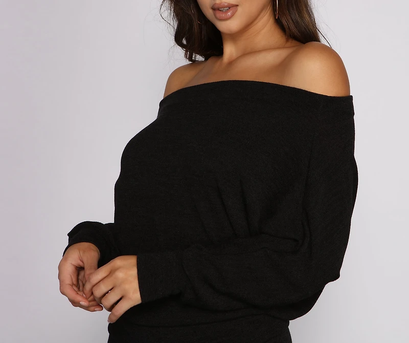 Strike A Pose Dolman Sleeve Knit Top