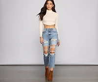 Totally Basic Vibes Ribbed Crop Top