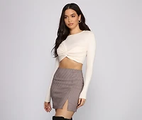 Trendy Twist Front Crop Top