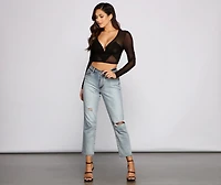 Simply Stunning Sheer Mesh Crop Top
