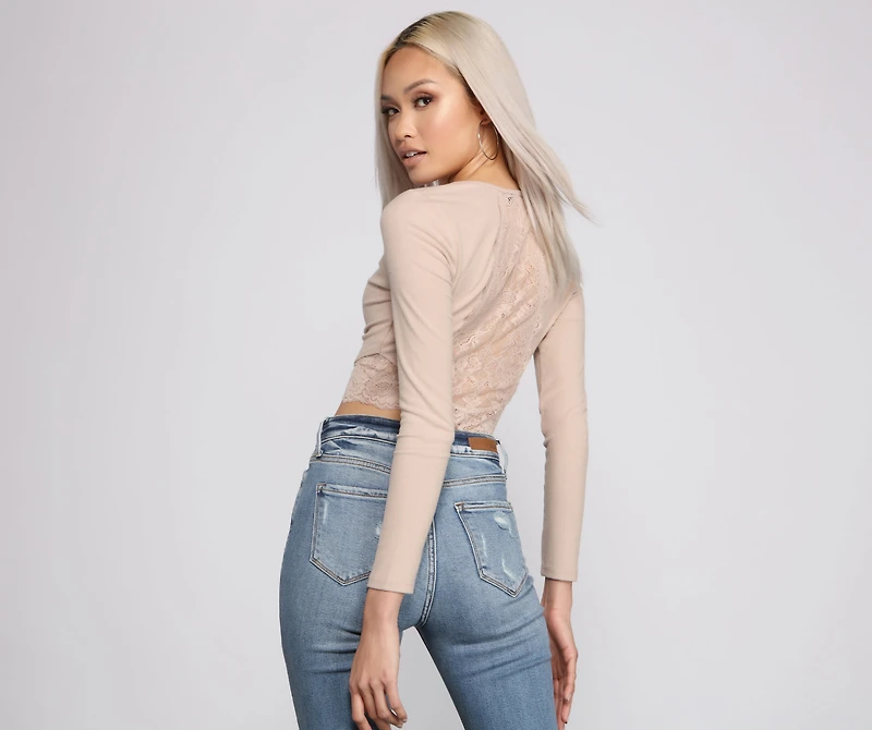 Effortlessly Chic Lace Back Crop Top