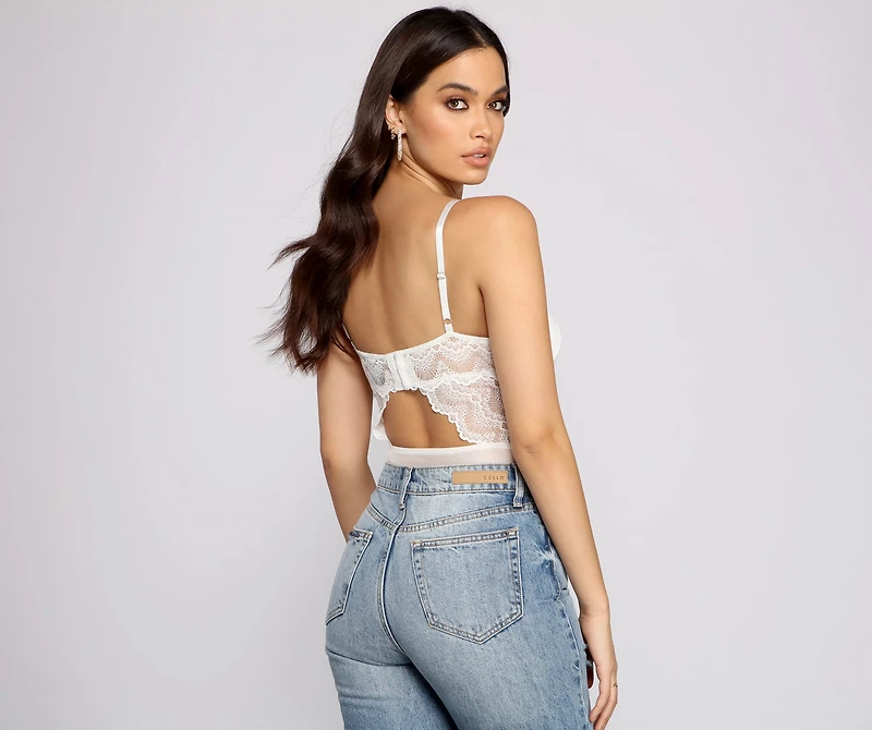 Graced Lace Bustier Bodysuit