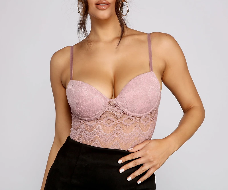 Graced Lace Bustier Bodysuit