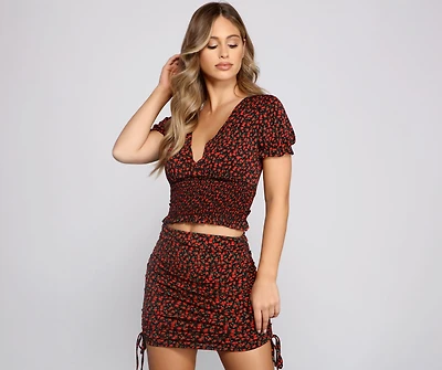 Rose Darling Ravishing Ruffled Smocked Top