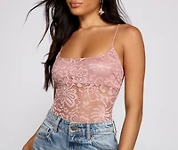 Romantic Vibes Sheer Lace Bodysuit