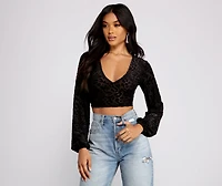 Trendy Leopard Print Burn Out Crop Top