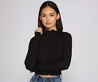 Stylish Babe Mock Neck Crop Top