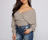 Need For Glam Surplice Ribbed Top