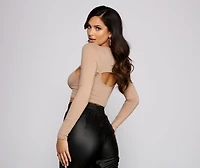 Long Sleeve Crop Top With Topper