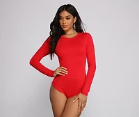 Long Sleeve Crew Neck Basic Bodysuit